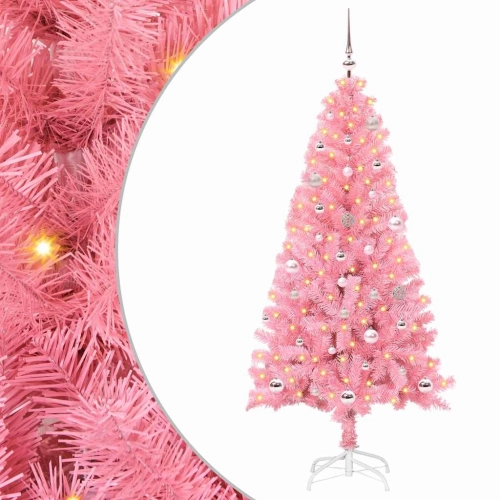 Ziemassvētku Eglīte Su 150 Led Ar Statīvu Rozā 150 Cm Pvc Vidaxl