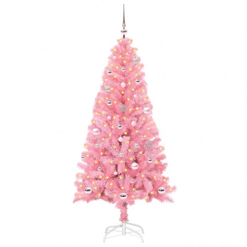 Ziemassvētku Eglīte Su 150 Led Ar Statīvu Rozā 150 Cm Pvc Vidaxl