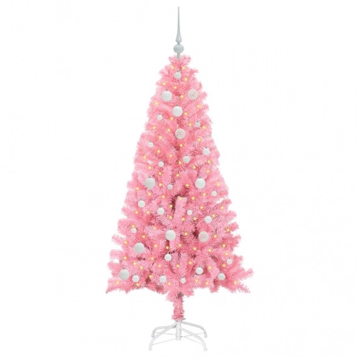 Ziemassvētku Eglīte Su 150 Led Ar Statīvu Rozā 150 Cm Pvc Vidaxl