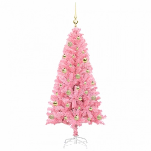 Ziemassvētku Eglīte Su 150 Led Ar Statīvu Rozā 150 Cm Pvc Vidaxl