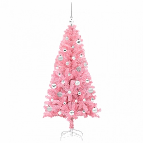 Ziemassvētku Eglīte Su 150 Led Ar Statīvu Rozā 150 Cm Pvc Vidaxl