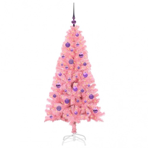 Ziemassvētku Eglīte Su 150 Led Ar Statīvu Rozā 150 Cm Pvc Vidaxl