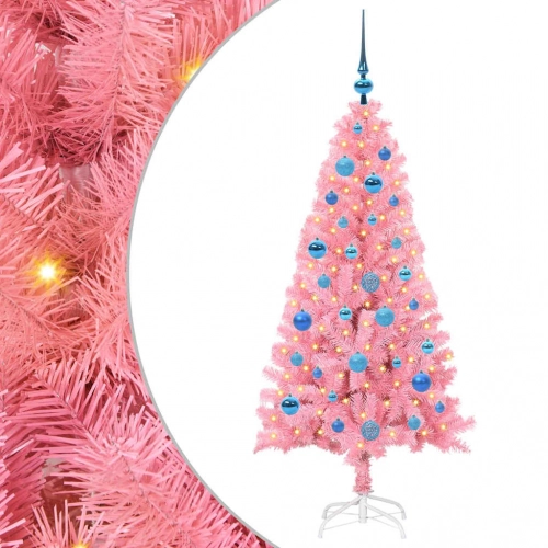 Ziemassvētku Eglīte Su 150 Led Ar Statīvu Rozā 150 Cm Pvc Vidaxl