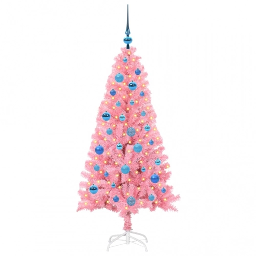 Ziemassvētku Eglīte Su 150 Led Ar Statīvu Rozā 150 Cm Pvc Vidaxl