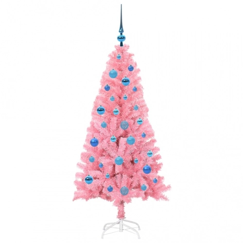 Ziemassvētku Eglīte Su 150 Led Ar Statīvu Rozā 150 Cm Pvc Vidaxl