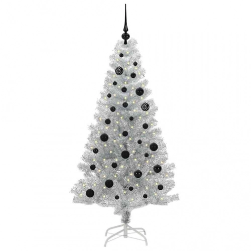 Ziemassvētku Eglīte Su 150 Led Ar Statīvu Sudraba 150 Cm Pet Vidaxl
