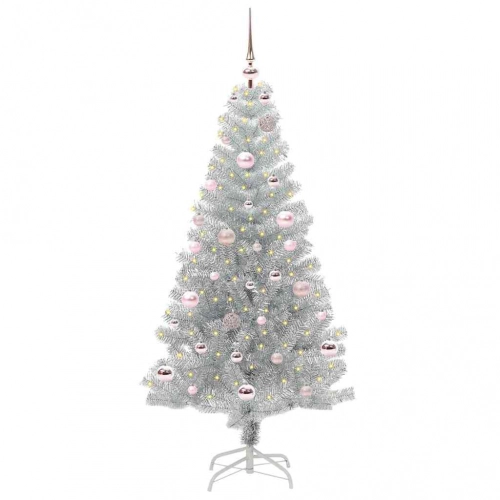 Ziemassvētku Eglīte Su 150 Led Ar Statīvu Sudraba 150 Cm Pet Vidaxl