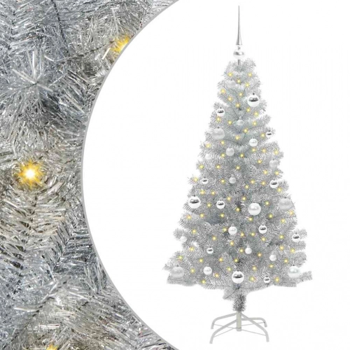 Ziemassvētku Eglīte Su 150 Led Ar Statīvu Sudraba 150 Cm Pet Vidaxl