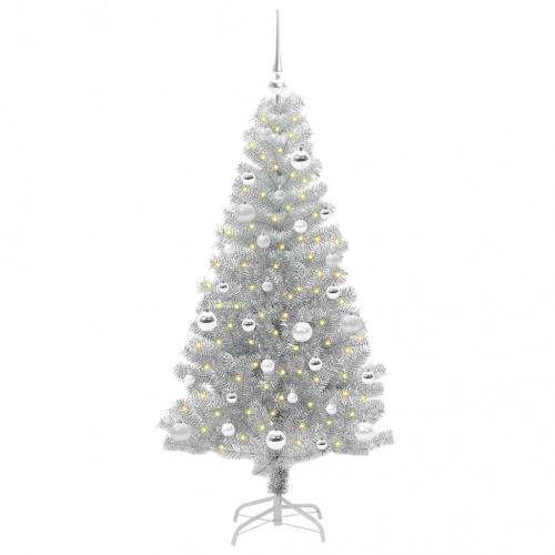 Ziemassvētku Eglīte Su 150 Led Ar Statīvu Sudraba 150 Cm Pet Vidaxl