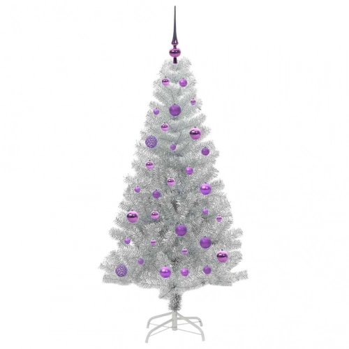 Ziemassvētku Eglīte Su 150 Led Ar Statīvu Sudraba 150 Cm Pet Vidaxl