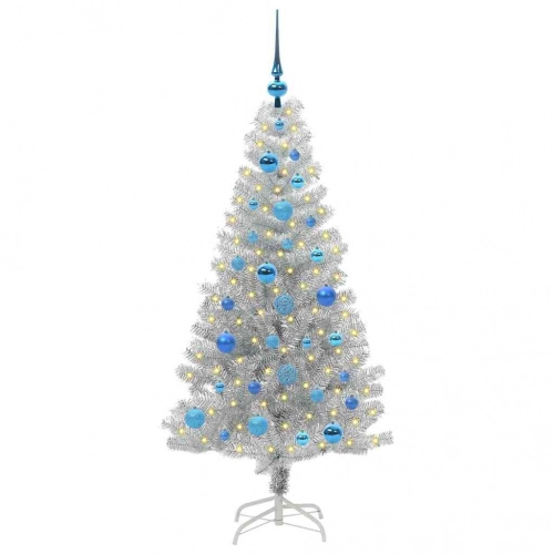 Ziemassvētku Eglīte Su 150 Led Ar Statīvu Sudraba 150 Cm Pet Vidaxl