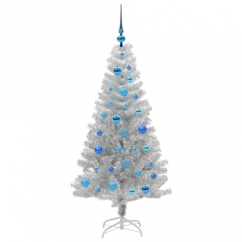Ziemassvētku Eglīte Su 150 Led Ar Statīvu Sudraba 150 Cm Pet Vidaxl