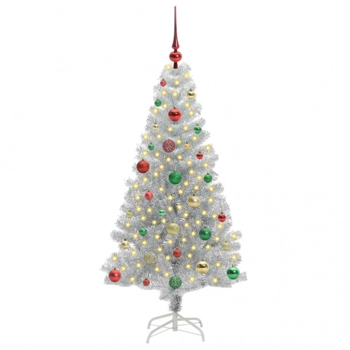 Ziemassvētku Eglīte Su 150 Led Ar Statīvu Sudraba 150 Cm Pet Vidaxl