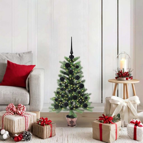 Ziemassvētku Eglīte Su 150 Led Ar Statīvu Zaļa 90 Cm Pe Vidaxl