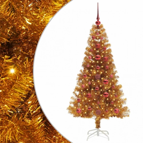 Ziemassvētku Eglīte Su 150 Led Ar Statīvu Zelts 120 Cm Pet Vidaxl