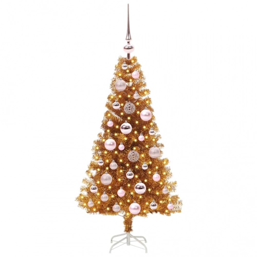 Ziemassvētku Eglīte Su 150 Led Ar Statīvu Zelts 120 Cm Pet Vidaxl