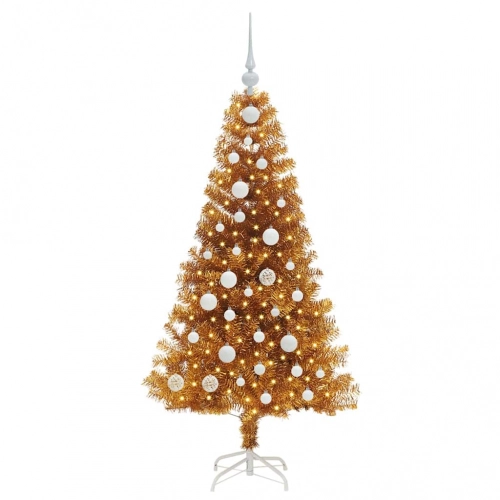 Ziemassvētku Eglīte Su 150 Led Ar Statīvu Zelts 120 Cm Pet Vidaxl