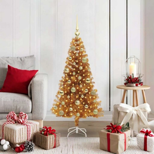 Ziemassvētku Eglīte Su 150 Led Ar Statīvu Zelts 120 Cm Pet Vidaxl