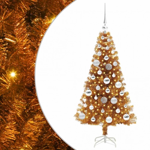 Ziemassvētku Eglīte Su 150 Led Ar Statīvu Zelts 120 Cm Pet Vidaxl