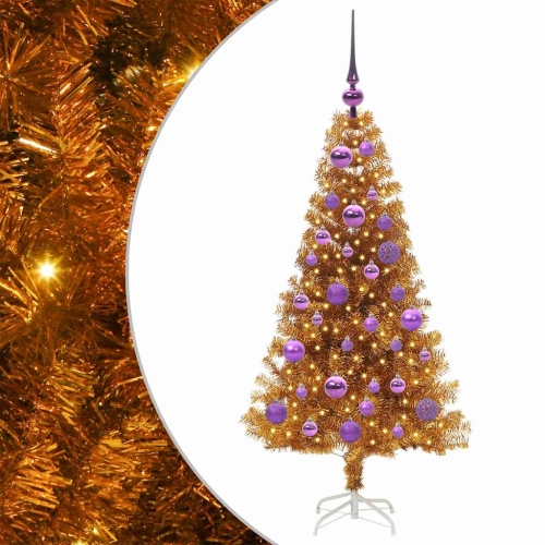Ziemassvētku Eglīte Su 150 Led Ar Statīvu Zelts 120 Cm Pet Vidaxl