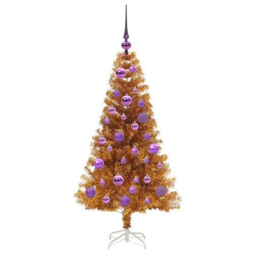 Ziemassvētku Eglīte Su 150 Led Ar Statīvu Zelts 120 Cm Pet Vidaxl