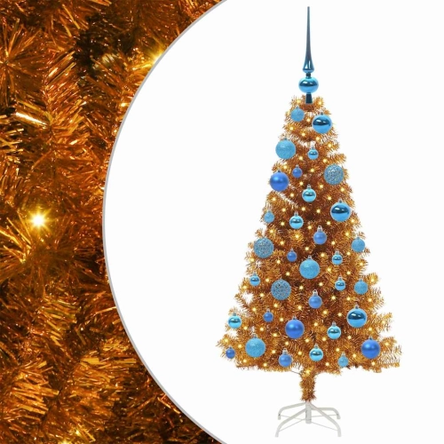 Ziemassvētku Eglīte Su 150 Led Ar Statīvu Zelts 120 Cm Pet Vidaxl