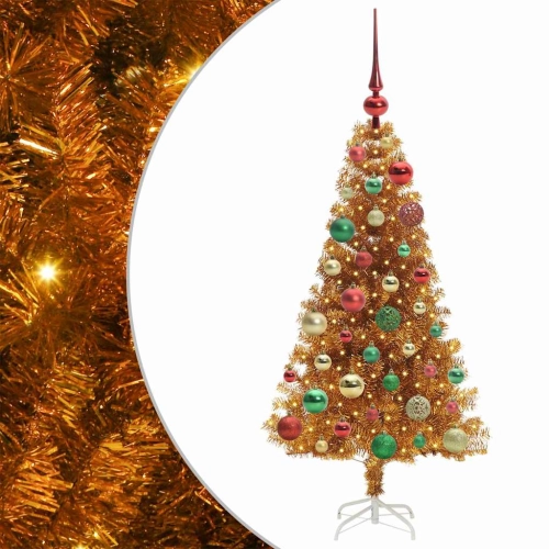Ziemassvētku Eglīte Su 150 Led Ar Statīvu Zelts 120 Cm Pet Vidaxl