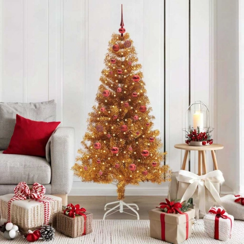 Ziemassvētku Eglīte Su 150 Led Ar Statīvu Zelts 150 Cm Pet Vidaxl