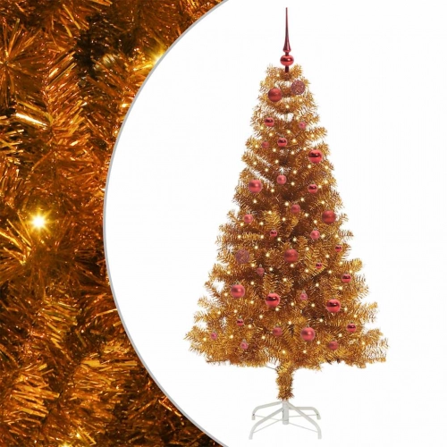 Ziemassvētku Eglīte Su 150 Led Ar Statīvu Zelts 150 Cm Pet Vidaxl