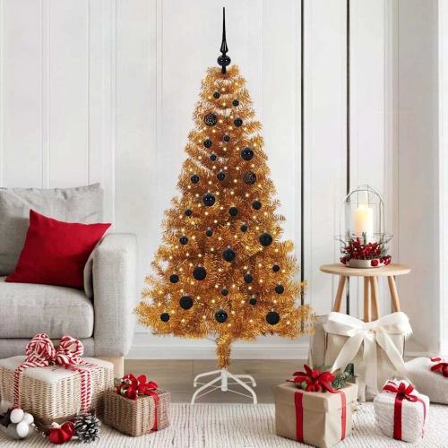 Ziemassvētku Eglīte Su 150 Led Ar Statīvu Zelts 150 Cm Pet Vidaxl