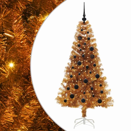 Ziemassvētku Eglīte Su 150 Led Ar Statīvu Zelts 150 Cm Pet Vidaxl