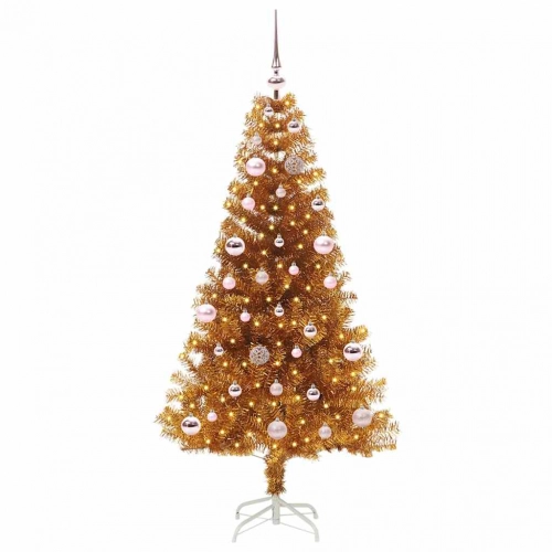 Ziemassvētku Eglīte Su 150 Led Ar Statīvu Zelts 150 Cm Pet Vidaxl