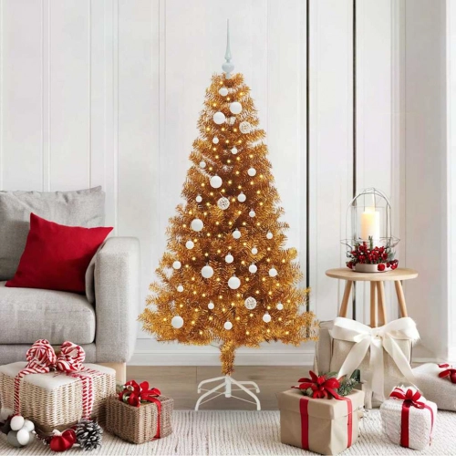 Ziemassvētku Eglīte Su 150 Led Ar Statīvu Zelts 150 Cm Pet Vidaxl