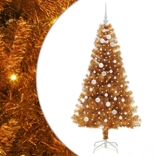 Ziemassvētku Eglīte Su 150 Led Ar Statīvu Zelts 150 Cm Pet Vidaxl