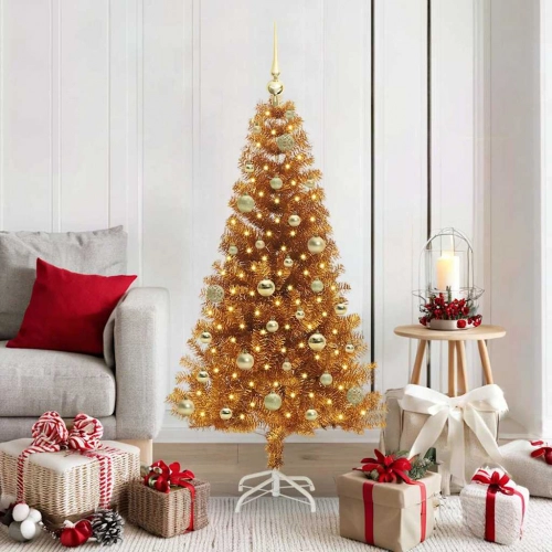 Ziemassvētku Eglīte Su 150 Led Ar Statīvu Zelts 150 Cm Pet Vidaxl