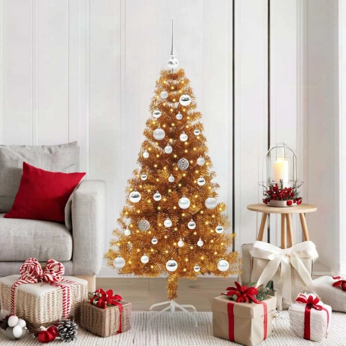 Ziemassvētku Eglīte Su 150 Led Ar Statīvu Zelts 150 Cm Pet Vidaxl
