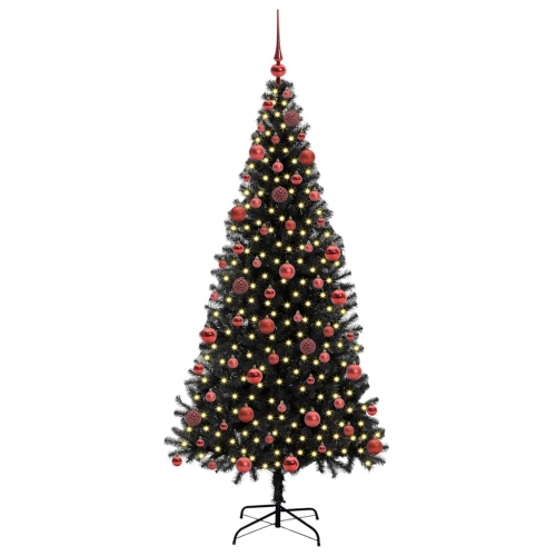 Ziemassvētku Eglīte Su 300 Led Ar Statīvu Melna 180 Cm Pvc Vidaxl