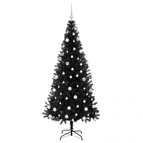 Ziemassvētku Eglīte Su 300 Led Ar Statīvu Melna 180 Cm Pvc Vidaxl