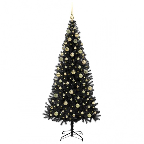 Ziemassvētku Eglīte Su 300 Led Ar Statīvu Melna 180 Cm Pvc Vidaxl