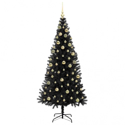 Ziemassvētku Eglīte Su 300 Led Ar Statīvu Melna 180 Cm Pvc Vidaxl