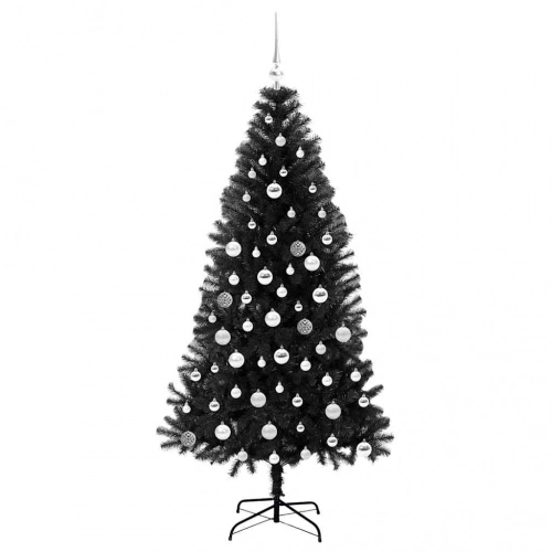 Ziemassvētku Eglīte Su 300 Led Ar Statīvu Melna 180 Cm Pvc Vidaxl
