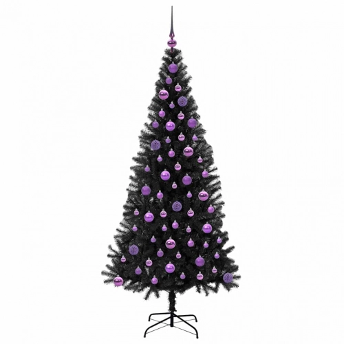 Ziemassvētku Eglīte Su 300 Led Ar Statīvu Melna 180 Cm Pvc Vidaxl