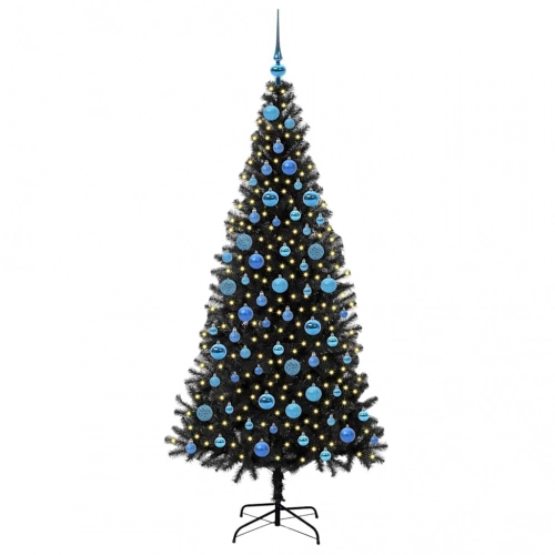 Ziemassvētku Eglīte Su 300 Led Ar Statīvu Melna 180 Cm Pvc Vidaxl