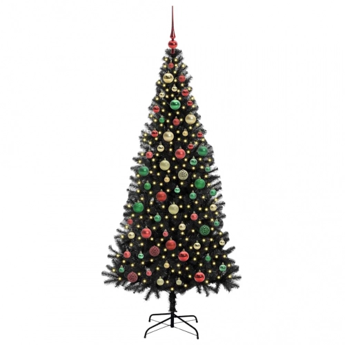 Ziemassvētku Eglīte Su 300 Led Ar Statīvu Melna 180 Cm Pvc Vidaxl