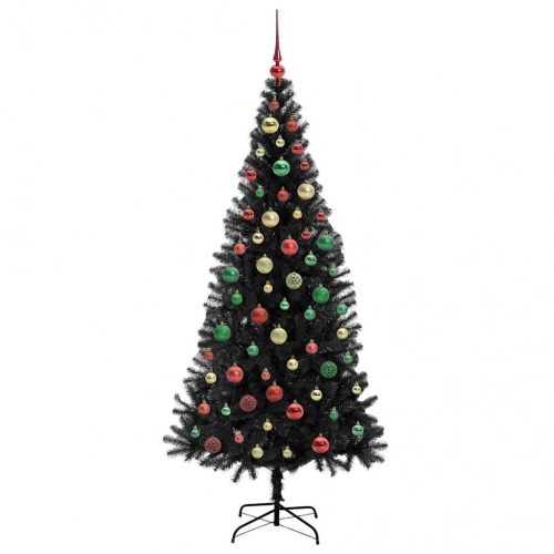 Ziemassvētku Eglīte Su 300 Led Ar Statīvu Melna 180 Cm Pvc Vidaxl