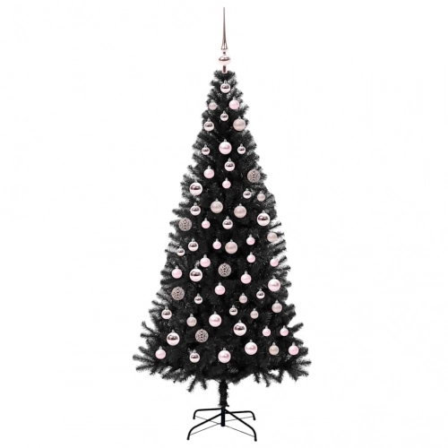 Ziemassvētku Eglīte Su 300 Led Ar Statīvu Melna 180 Cm Pvc Vidaxl