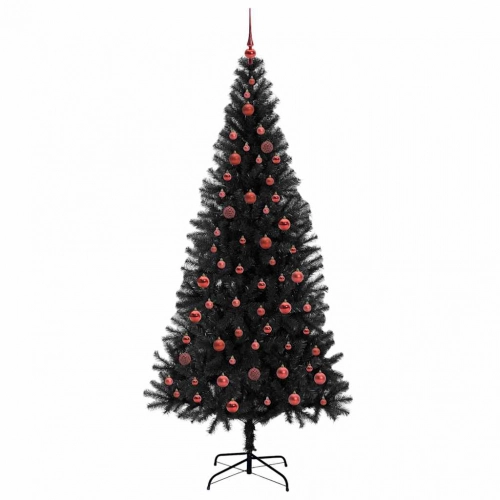 Ziemassvētku Eglīte Su 300 Led Ar Statīvu Melna 210 Cm Pvc Vidaxl
