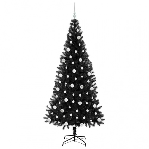 Ziemassvētku Eglīte Su 300 Led Ar Statīvu Melna 210 Cm Pvc Vidaxl
