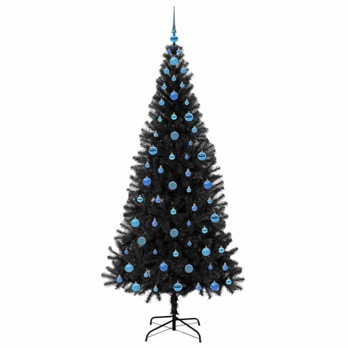 Ziemassvētku Eglīte Su 300 Led Ar Statīvu Melna 210 Cm Pvc Vidaxl