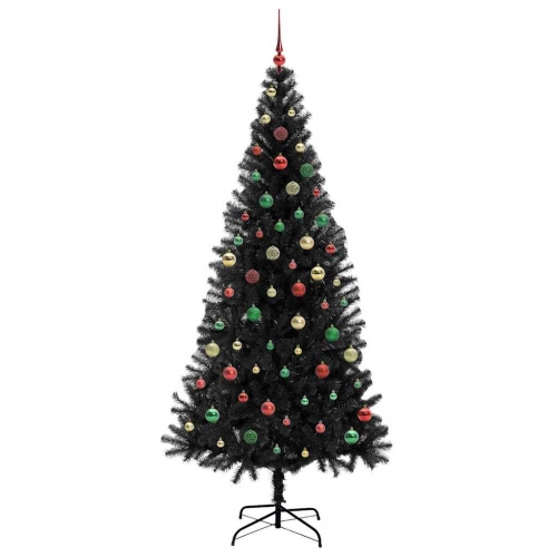 Ziemassvētku Eglīte Su 300 Led Ar Statīvu Melna 210 Cm Pvc Vidaxl